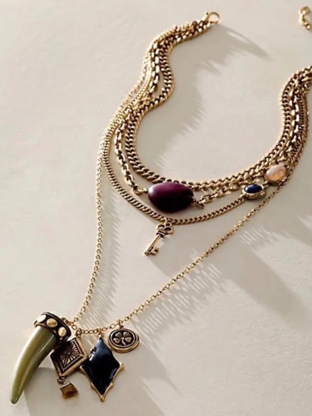 Free people multi layered necklace